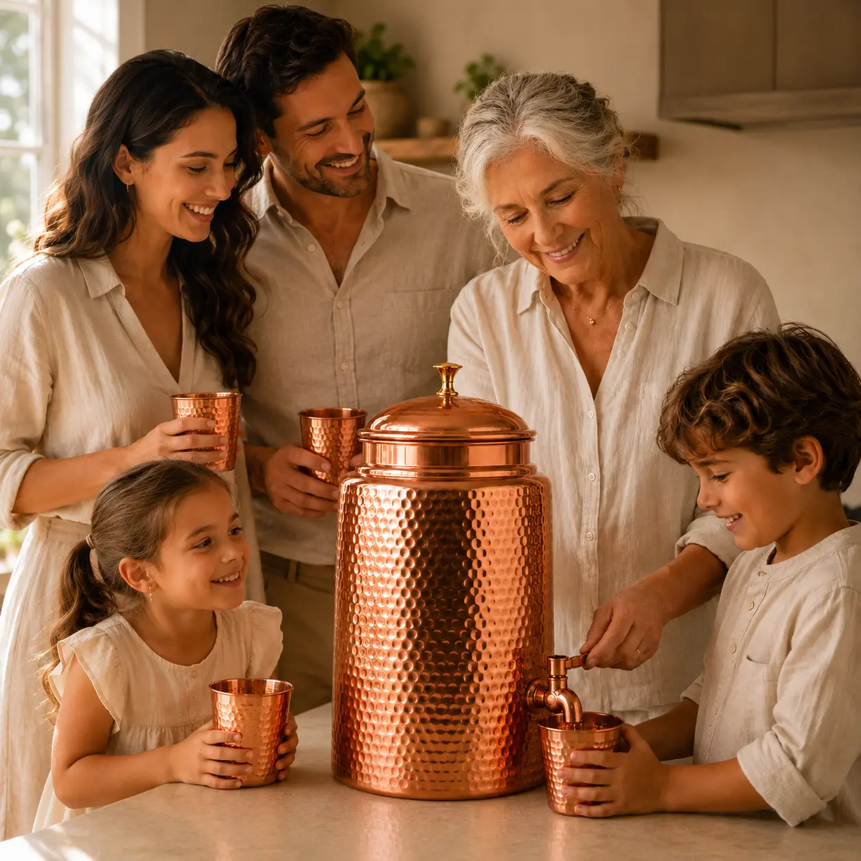 Alma Pure™- Borraccia in rame Acqua purificata naturalmente Senza plastica
