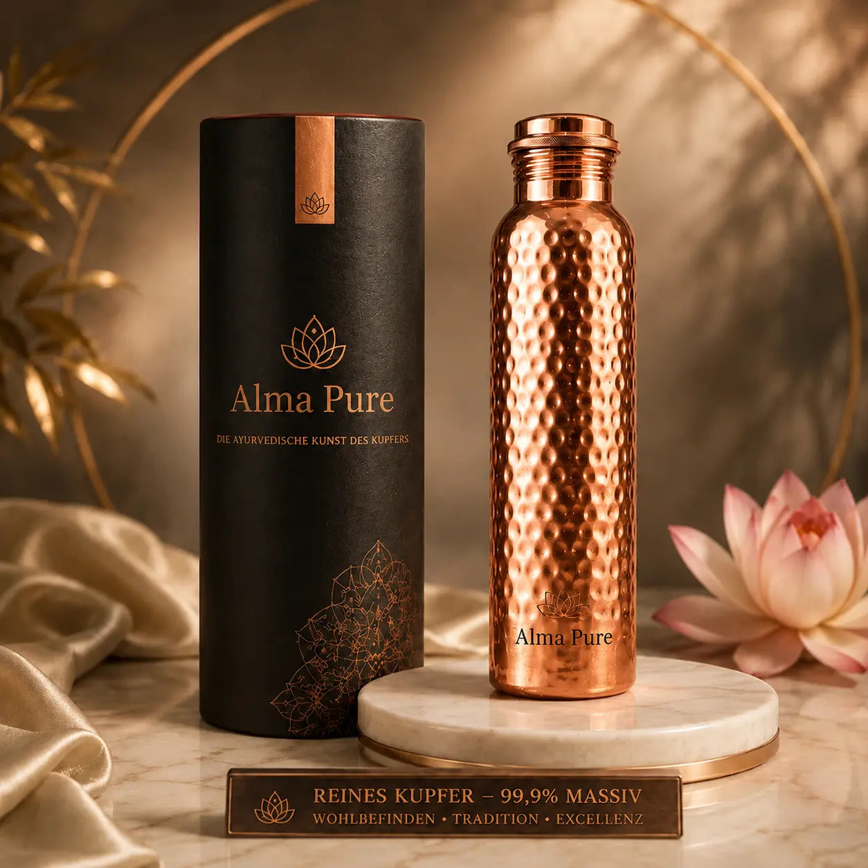 Alma Pure™ – Kupferflasche aus massivem Kupfer – Heritage Edition