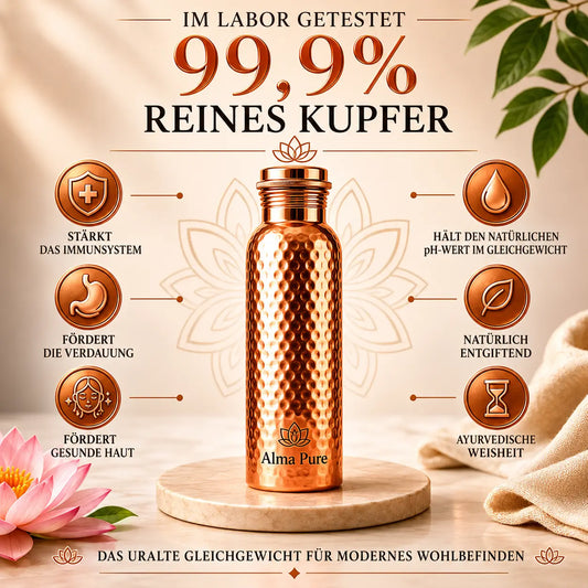 Alma Pure™ – Kupferflasche aus massivem Kupfer – Heritage Edition
