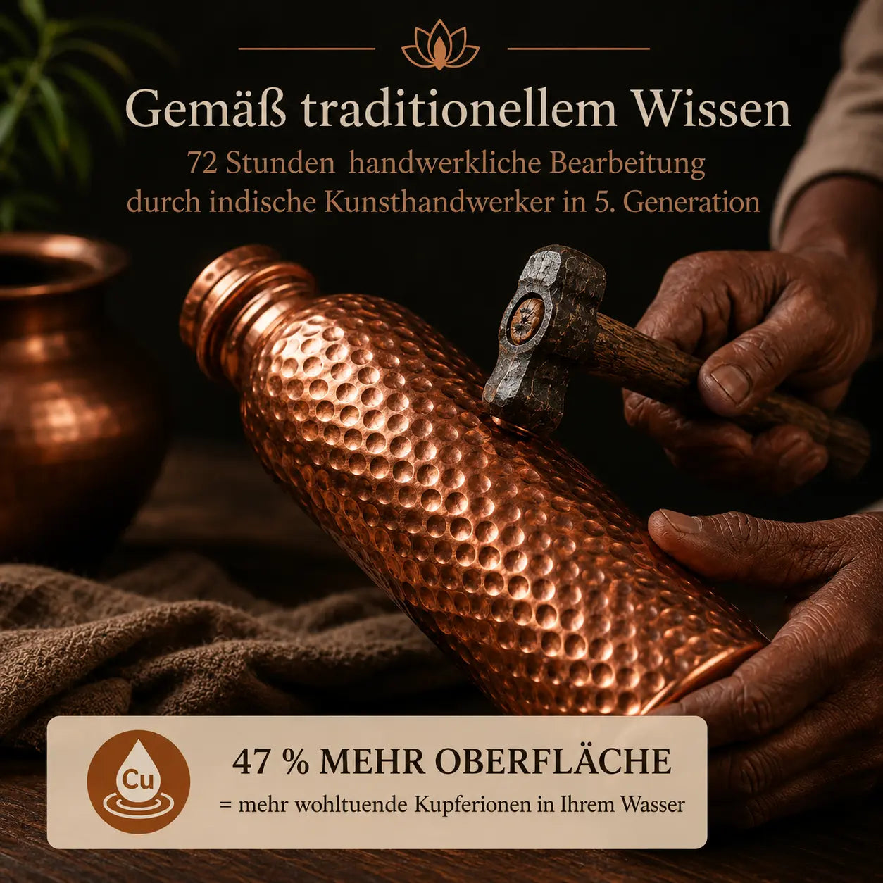 Alma Pure™ – Kupferflasche aus massivem Kupfer – Heritage Edition