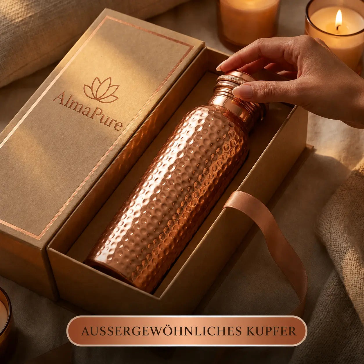 Alma Pure™ – Kupferflasche aus massivem Kupfer – Heritage Edition